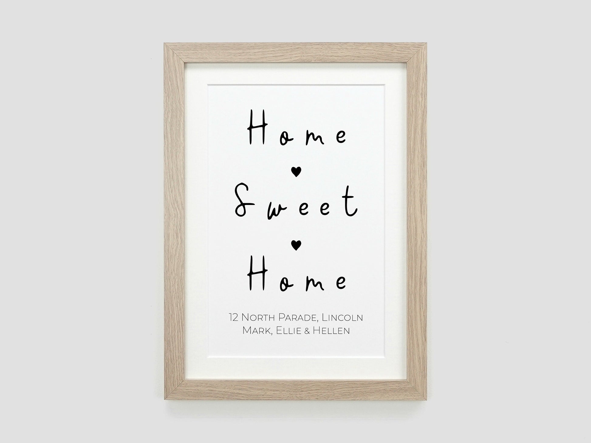 Home Sweet Home Print | Personalised New Home Gift | Moving House Present | Housewarming Gift Idea | Black and White Home Décor VA168