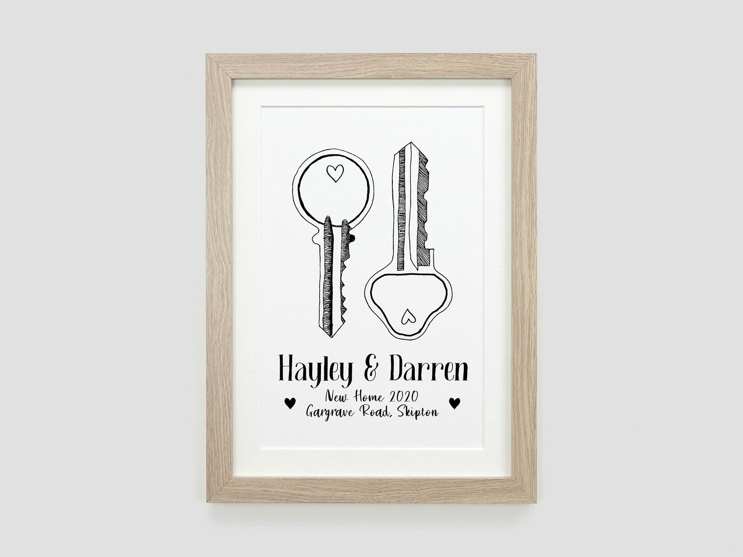 Keys to New Home Print | Housewarming Gift | Moving In Present | Couples Home Gift | Black and White Home Print VA179