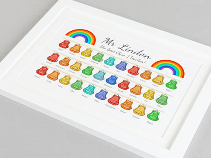 Personalised rainbow backpack class name gift for teacher | VA235