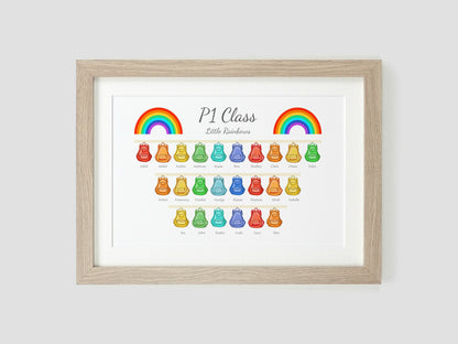 Personalised rainbow backpack class name gift for teacher | VA235