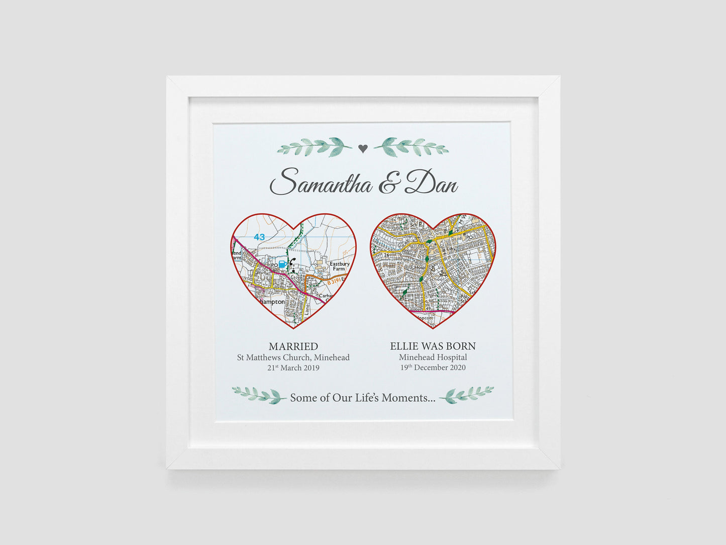 Special Place Map Gift | Paper Wedding Anniversary Poster Print | Gift for her | Map Present for Couples | Special Keepsake Gift VA119