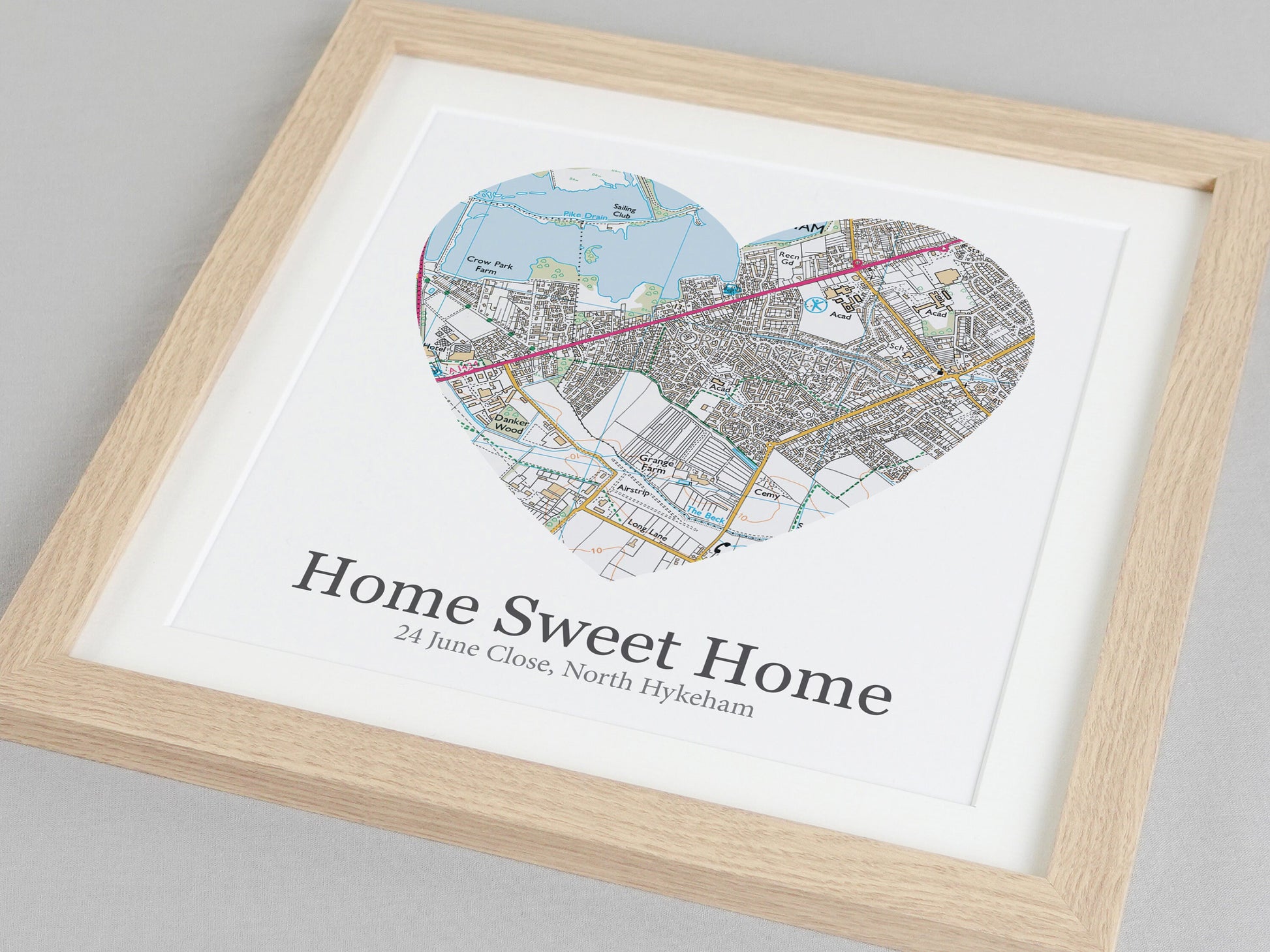 Heart shaped map gift | Personalised with your own special location VA232