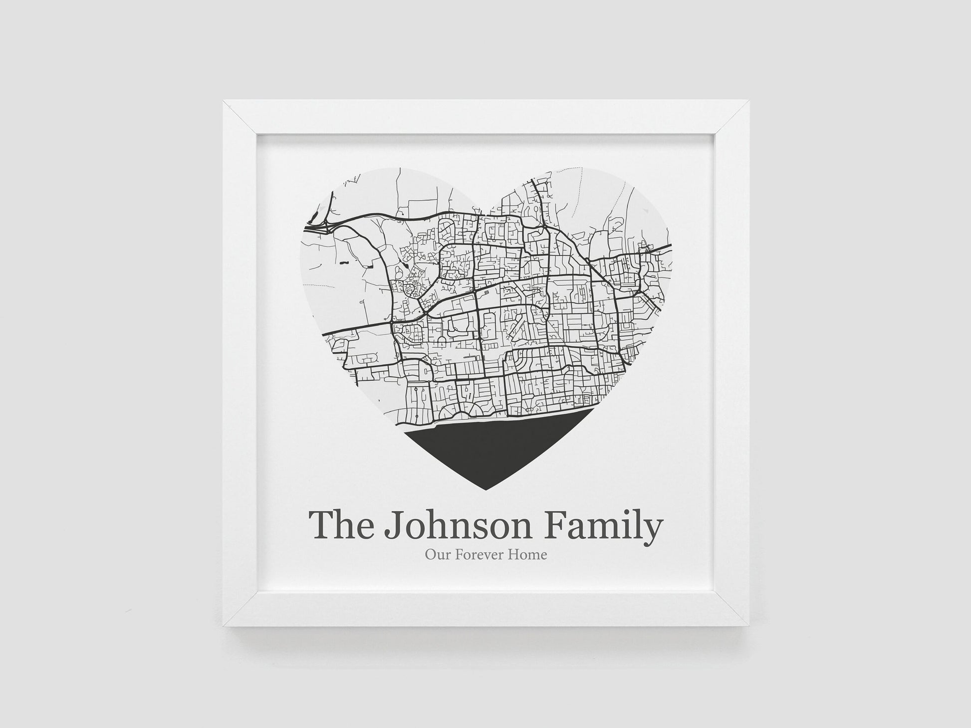 Heart shaped map gift | Personalised with your own special location VA232