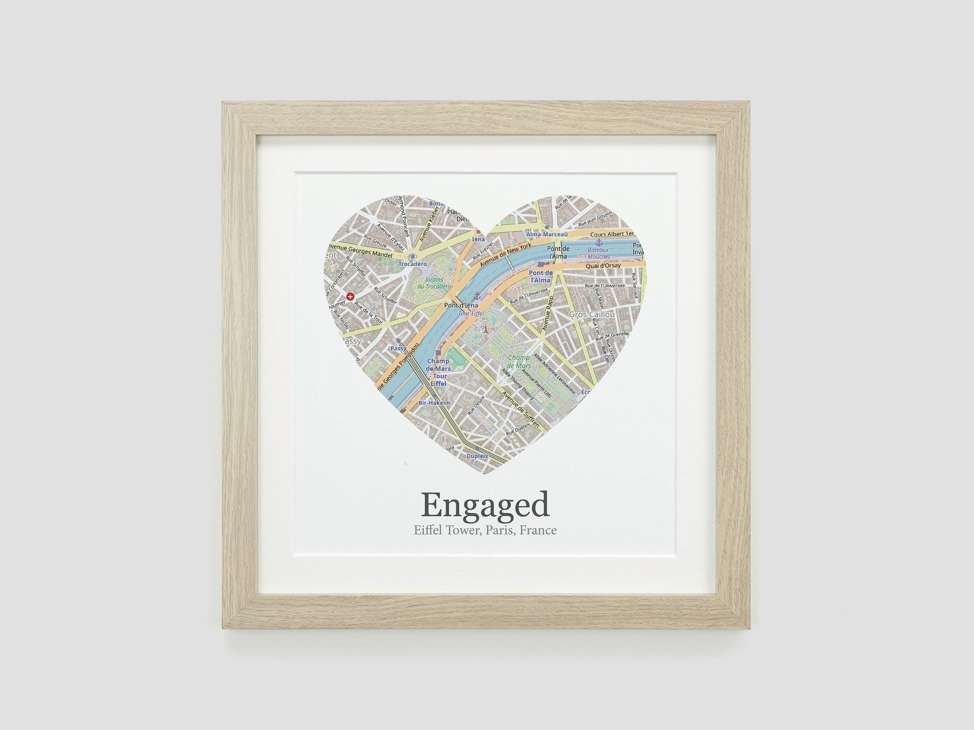 Heart shaped map gift | Personalised with your own special location VA232