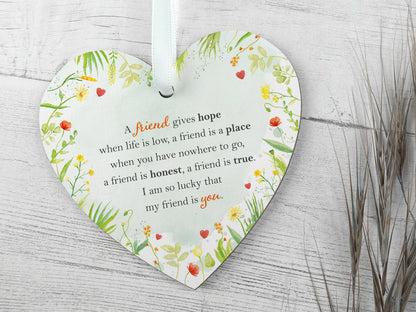Gift for friend | Handmade wooden heart | Bestie present | Friendship gift ideas | BFF friend gift | Thank you friend gift LC044