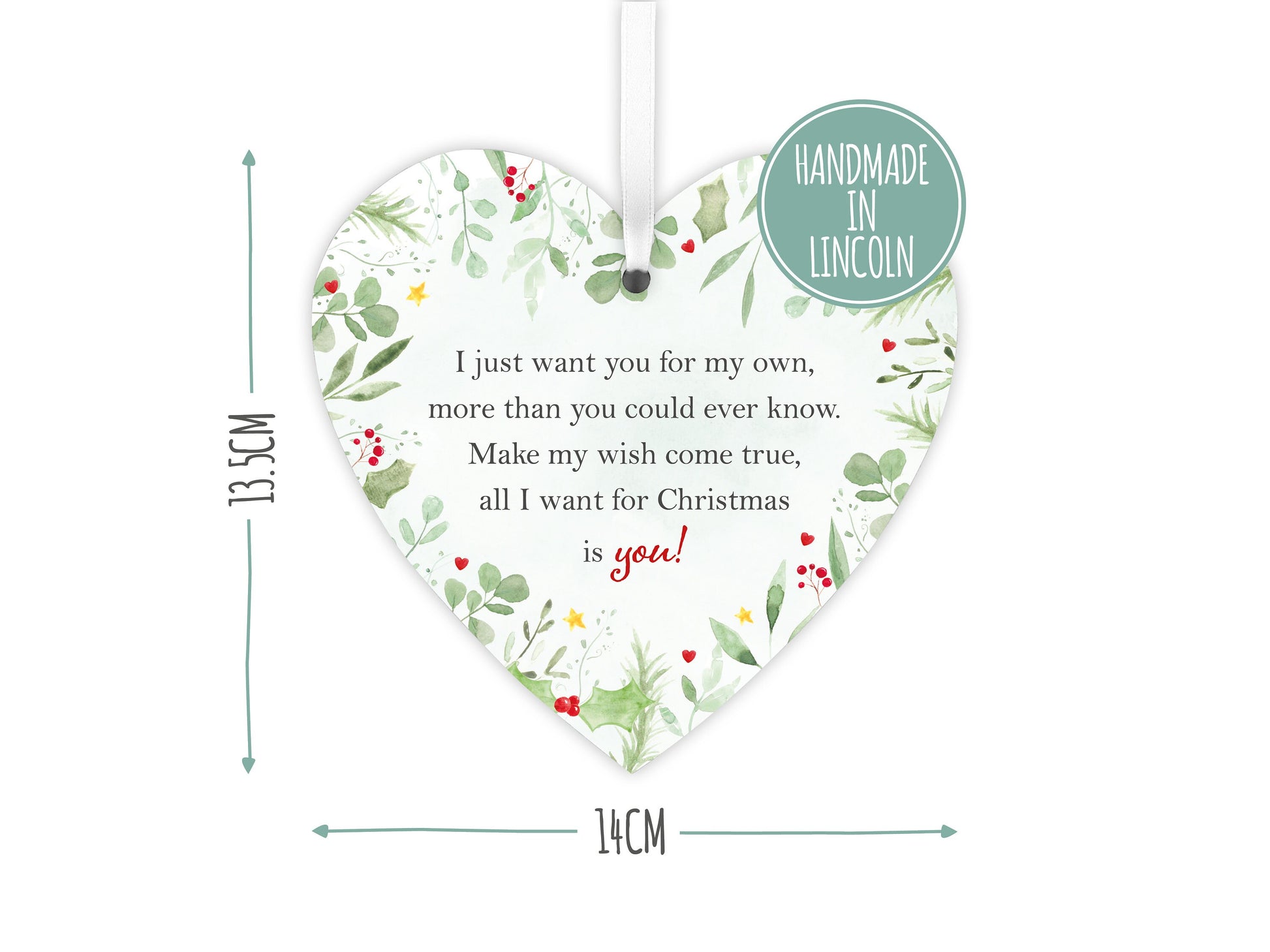 Stocking filler for girlfriend or wife | Handmade wooden heart | Christmas present | Romantic small gift for her LC063