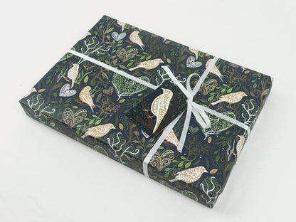 Anniversary / Wedding wrapping paper | Birds and Hearts | Eco friendly gift wrap | Premium sheets + Tags | Zero plastic packaging 70x50cm