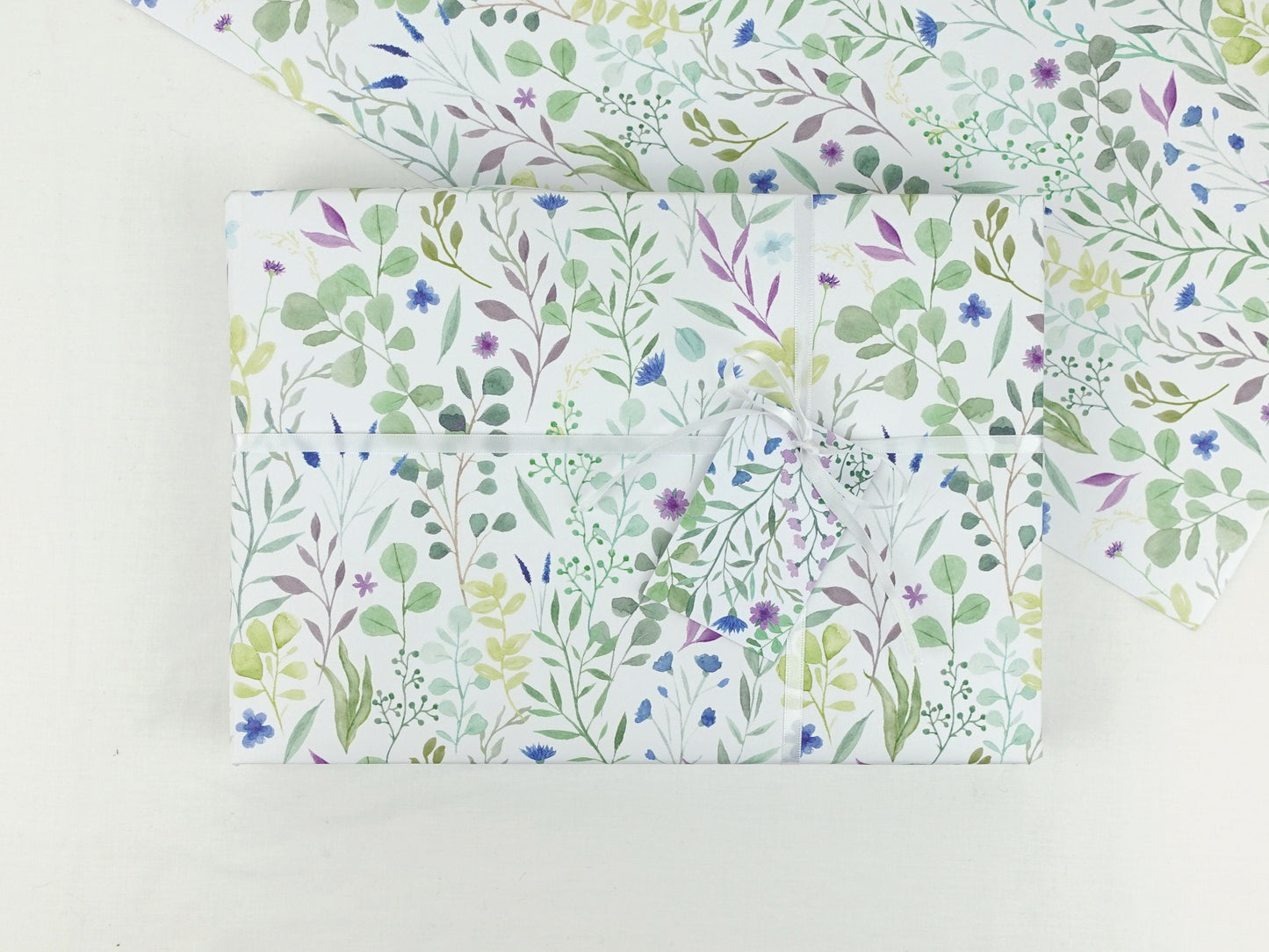 Wedding / Anniversary floral wrapping paper | Watercolour Eco friendly gift wrap | Premium sheets + Tags | Zero plastic packaging 70x50cm