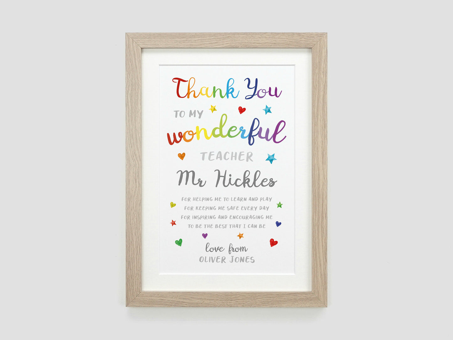Thank you teacher gift | Personalised nursery leaving present | End of Term Teacher Poem | Pre-school School Nursery Teacher TA gift VA160