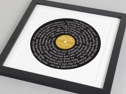 How Long Will I Love You - Ellie Goulding | Song lyric gift | Vinyl record print | First Dance | Wedding gift | Anniversary present VA009