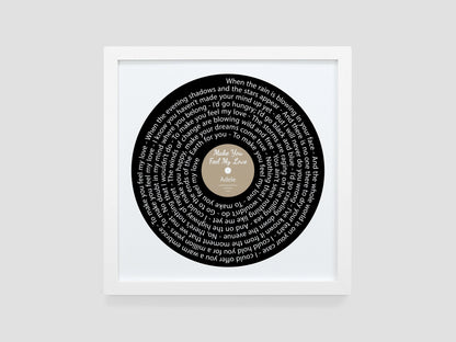 Make You Feel My Love - Adele | Song lyric gift | Vinyl record print | First Dance present | Wedding gift | Anniversary present VA009