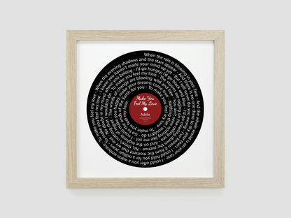 Make You Feel My Love - Adele | Song lyric gift | Vinyl record print | First Dance present | Wedding gift | Anniversary present VA009