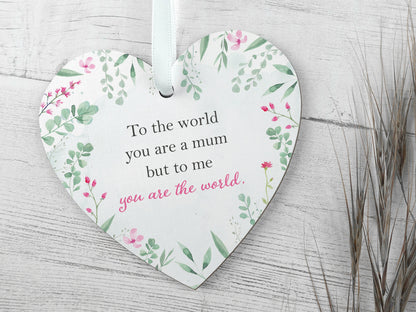 Gift for Mum | Thank you present for Mummy | Worlds best mum | Wooden heart gift LC042