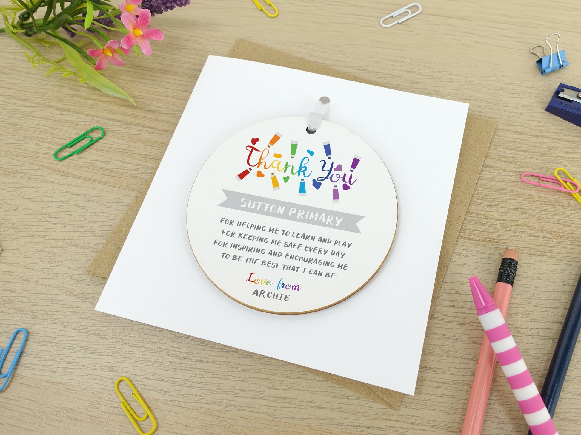 End of term teacher gift | Personalised Thank you present | Gift for teacher school nursery TA pre-school | Leaving nursery school VA033