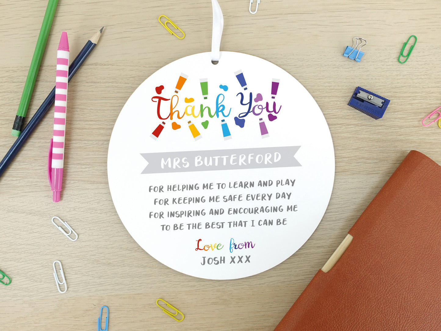 End of term teacher gift | Personalised Thank you present | Gift for teacher school nursery TA pre-school | Leaving nursery school VA033
