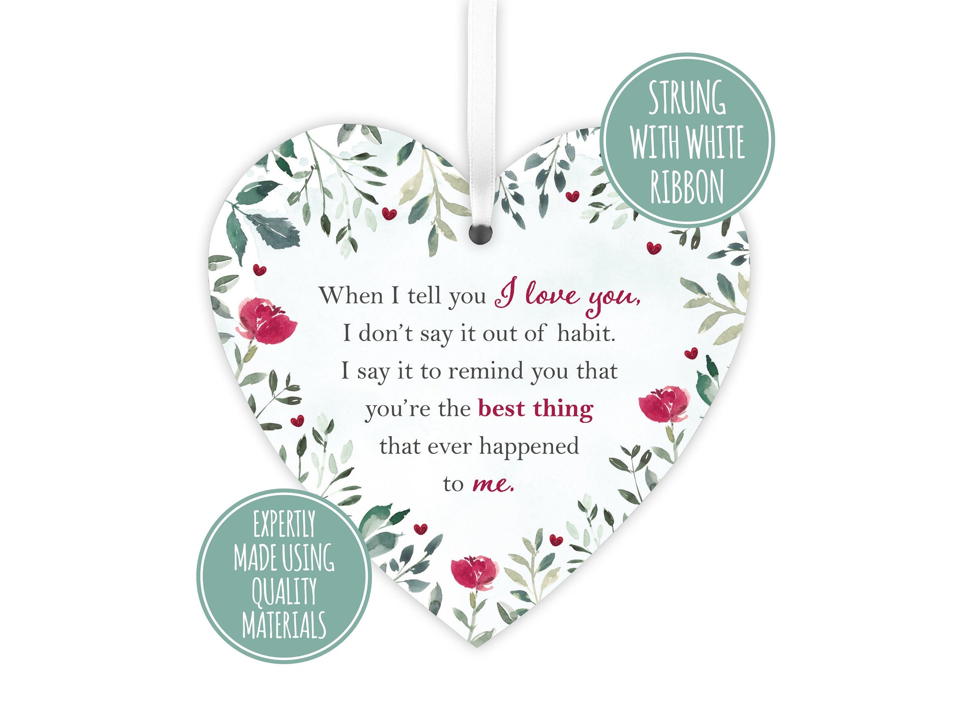 Anniversary gift | Handmade wooden heart quote | Romantic present | Gift for her wife girlfriend | Birthday present LC062