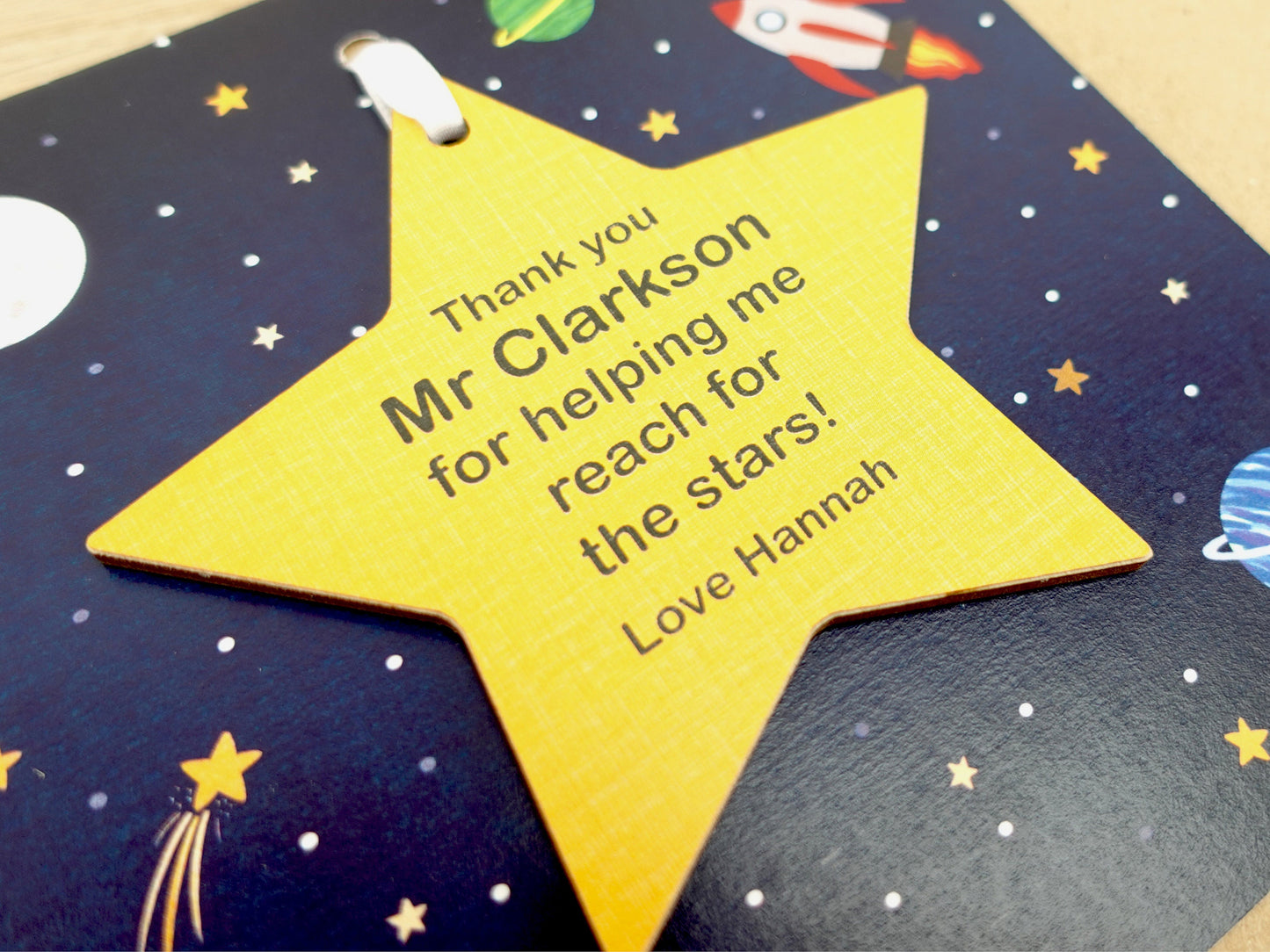 Thank you teacher card and star gift | Personalised End of term leaving card | Greeting card with star for teacher nursery school VA049