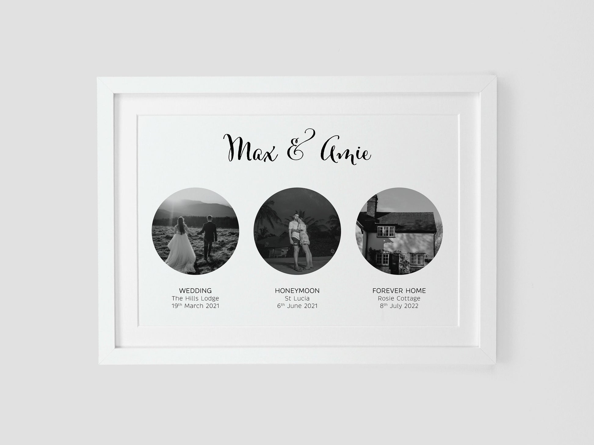 Met Engaged Married photo present | Milestone Gift | Couples Photo Print Gift | Paper Anniversary | Valentines gift for Wife Husband VA062