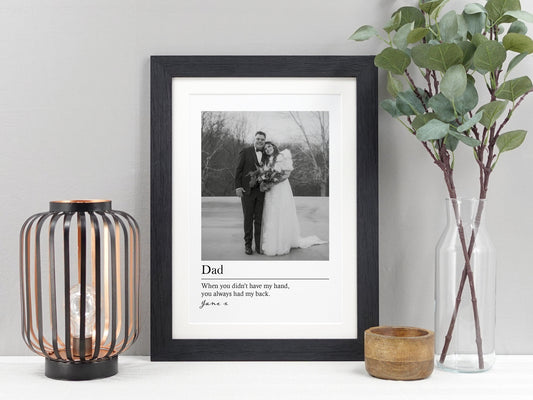 Photo gift for dad | Personalised picture gift for dad | Dad definition print | Father's day gift | Birthday present | Gift for him VA065