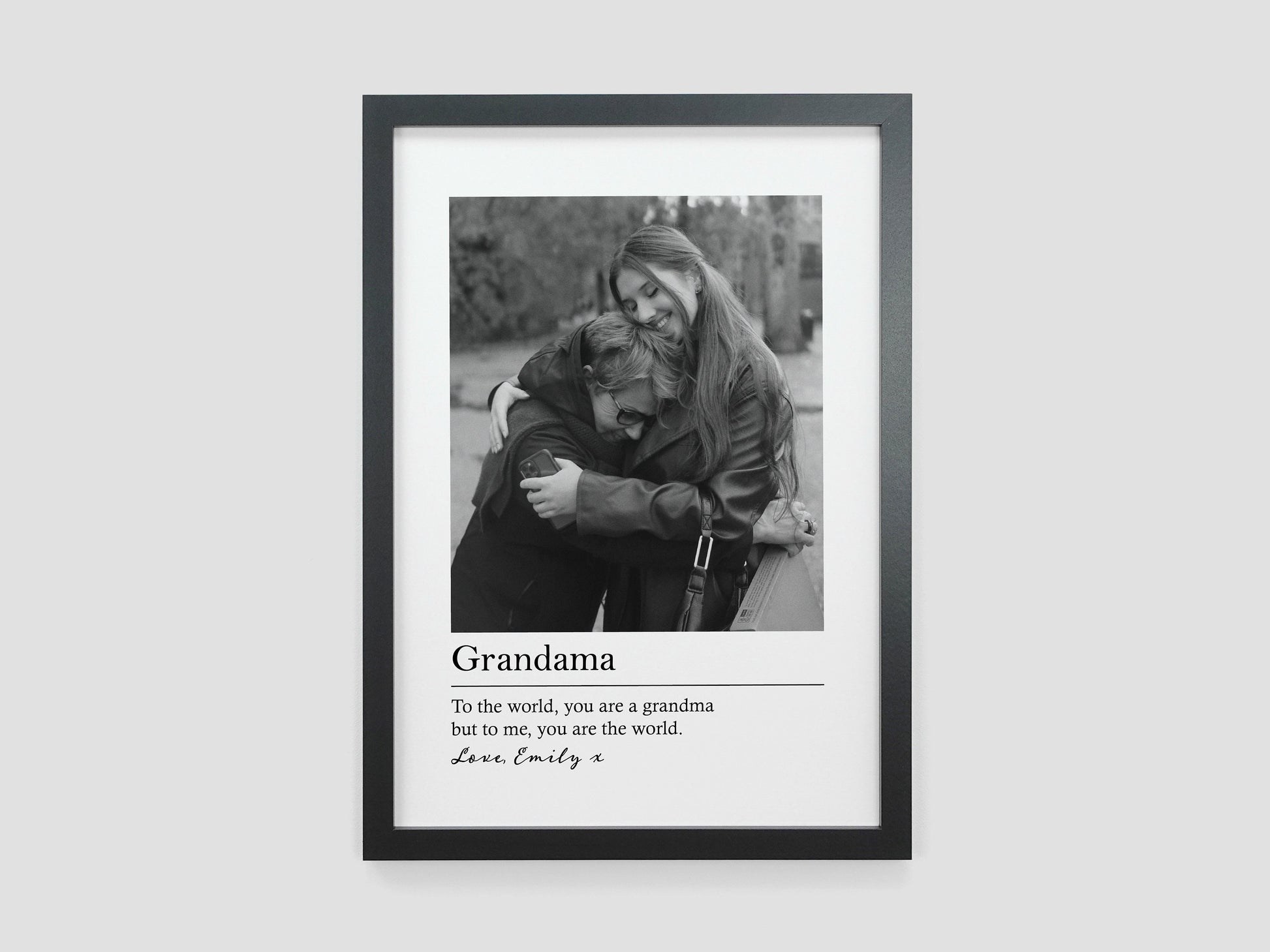 Photo gift for grandparent | Personalised picture gift for grandma grandad | Definition print for nanny or gramps | Birthday present VA065