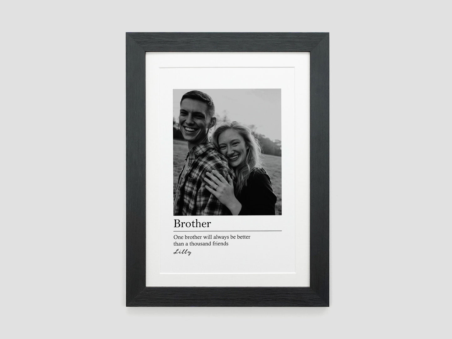 Photo gift for sister | Personalised picture gift for brother | Sister brother definition print | Birthday present | Sibling gift VA065
