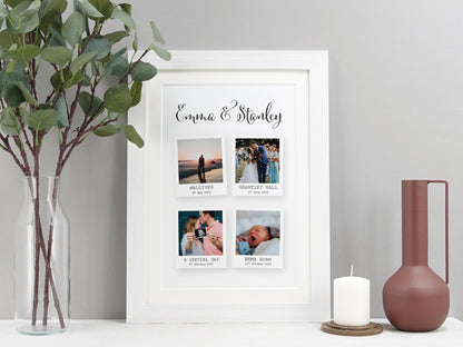 Family photo gift | Memories keepsake present | Couples Print Gift | Valentines gift for husband wife | Met Engaged Married Photo Gift VA064