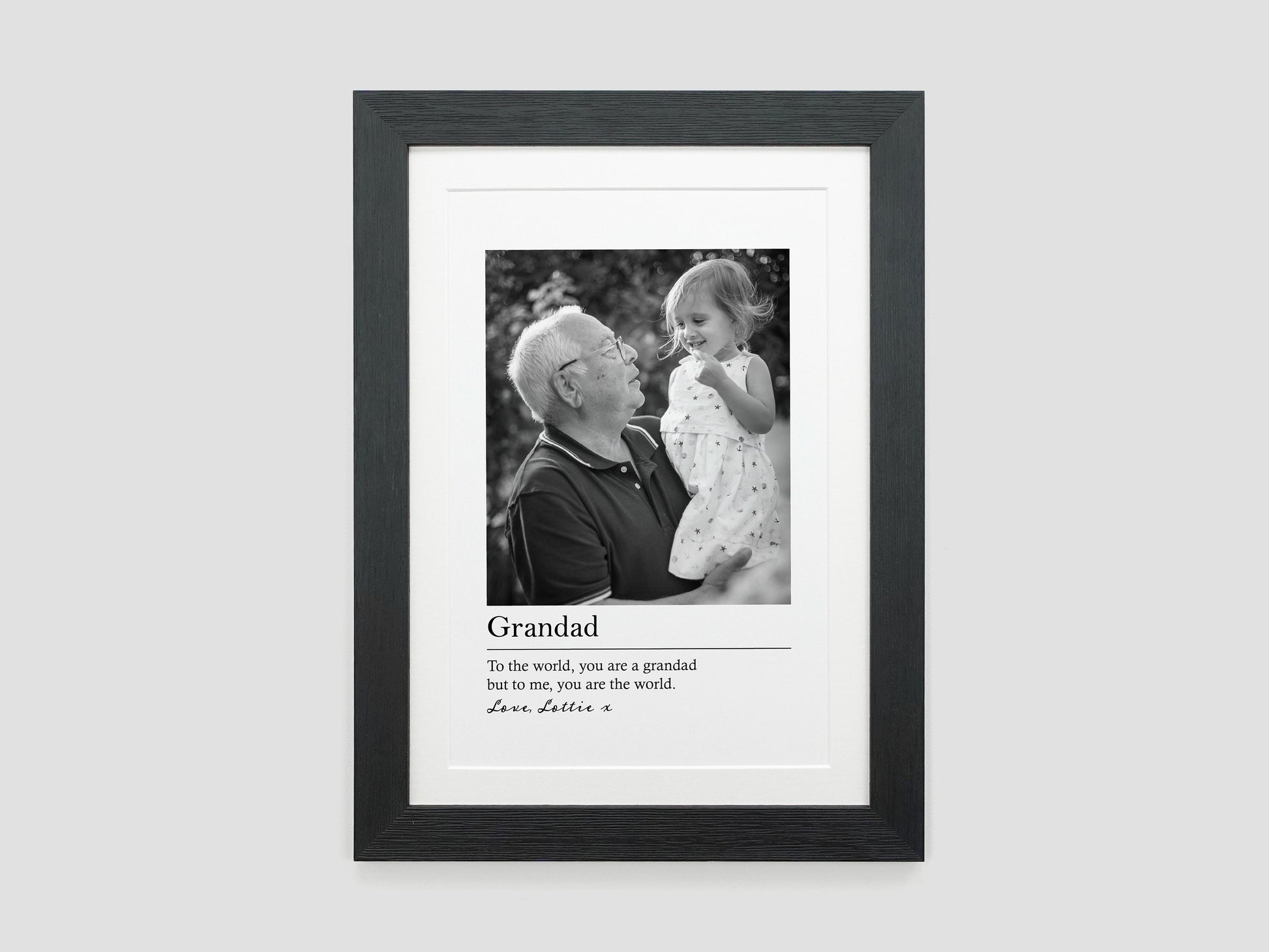 Photo gift for grandparent | Personalised picture gift for grandma grandad | Definition print for nanny or gramps | Birthday present VA065