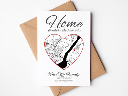House warming map card | Personalised map of their new home VA231