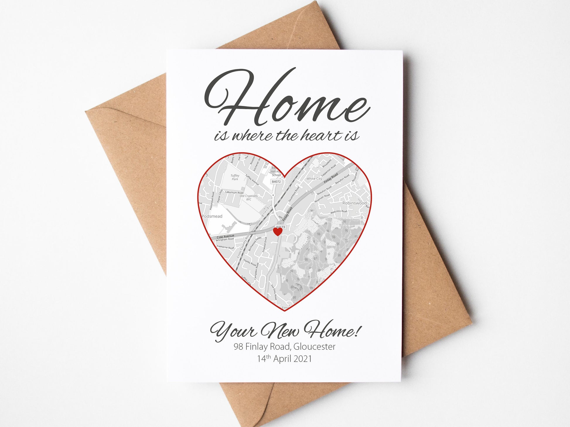 House warming map card | Personalised map of their new home VA231