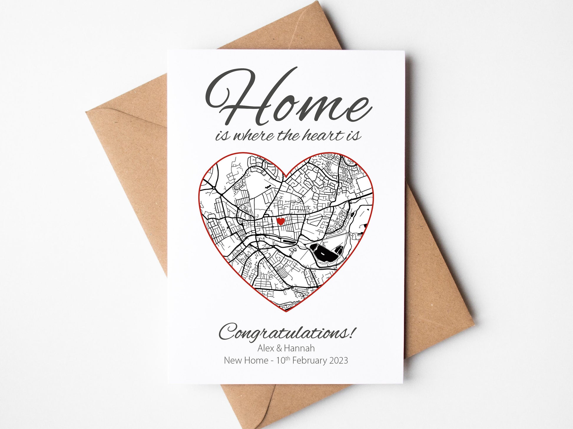 House warming map card | Personalised map of their new home VA231