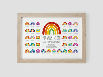 Personalised rainbow class name gift for teacher | VA236