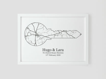 House warming key map | Personalised with a map of your new home VA214