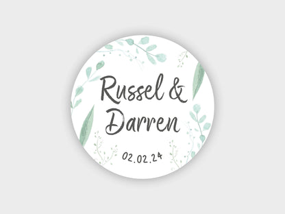 Wedding sticker | Personalised with your names and wedding date VA210