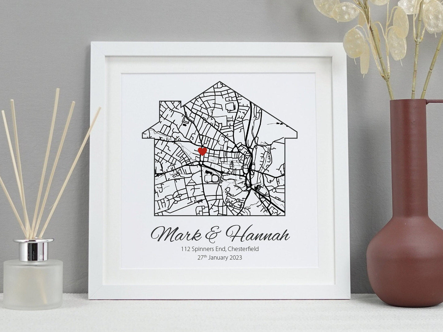 Personalised house warming map print | VA233