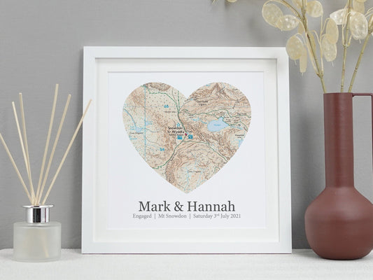 Heart shaped map gift | Personalised with your own special location VA232