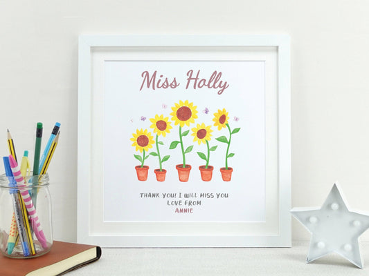 Sunflower nursery thank you gift for teacher | VA228